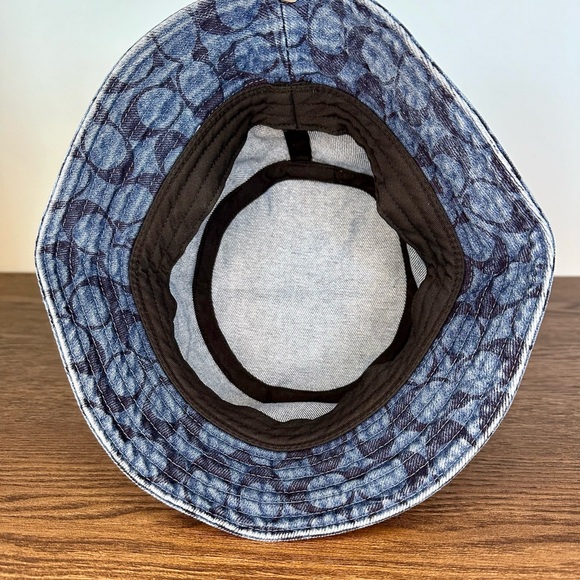 Coach Signature Foldable Bucket Denim Hat in Blue - Picture 7 of 7